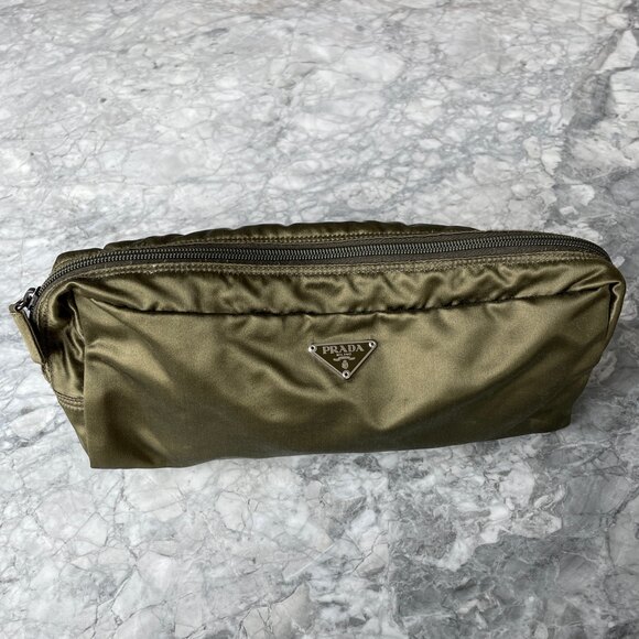 Prada Satin Loafers with Shoe Bag Olive Green 37 - Picture 9 of 14